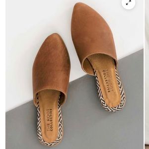 Root Collective Leather Mules sz 10- LILI MULE IN CHESTNUT LEATHER